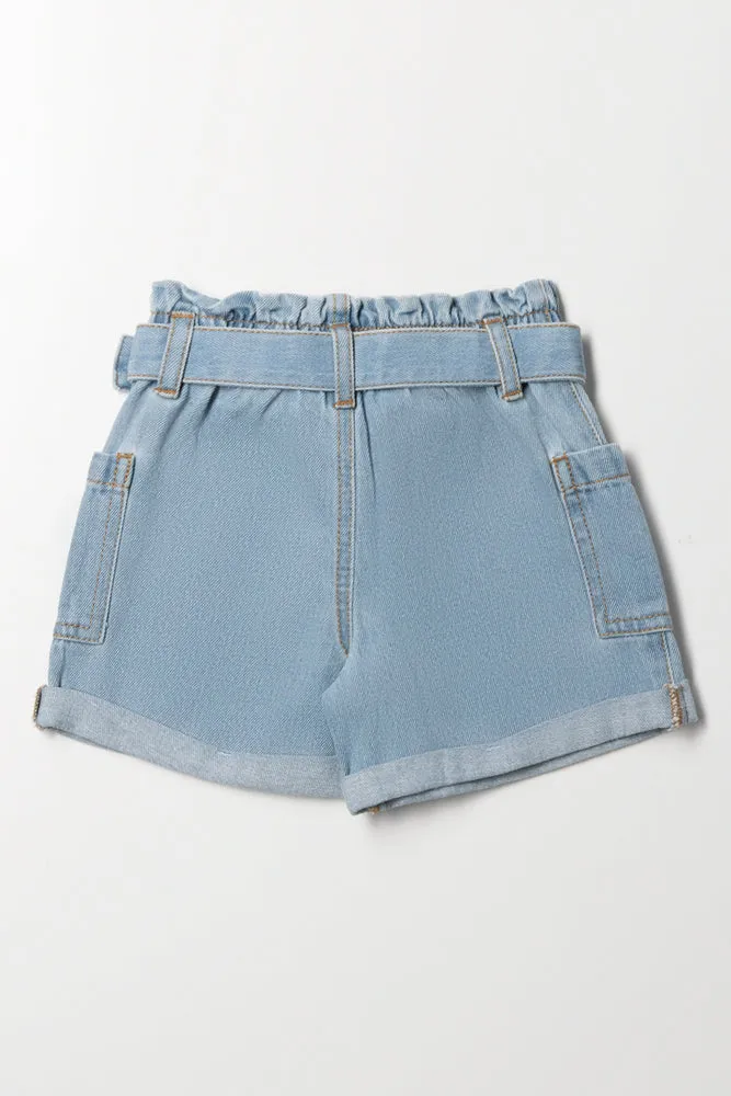 Heart Buckle Denim Shorts Blue sold by Ackermas product image thumbnail 3