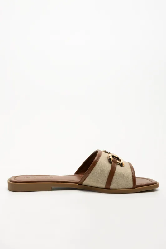 Trim Mule Sandals Natural sold by Ackermas