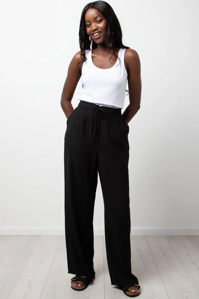 Crinkle Pants Black sold by Ackermas