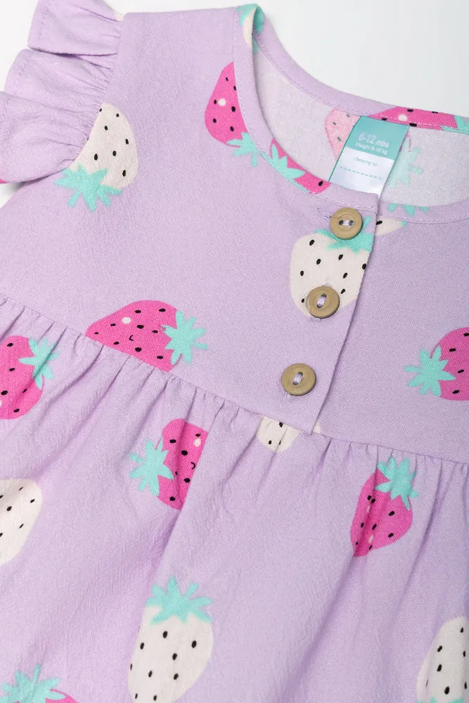 Button Through Tiered Dress Purple sold by Ackermas product image thumbnail 2