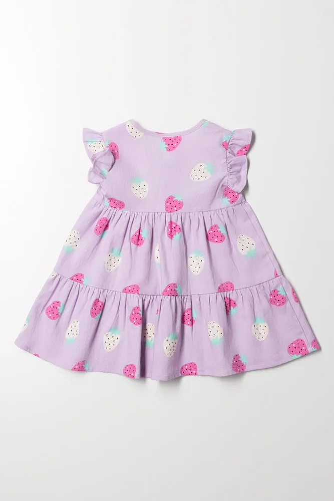 Button Through Tiered Dress Purple sold by Ackermas product image thumbnail 3