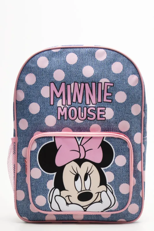 Minnie Mouse Spot Back Pack Blue And Pink sold by Ackermas