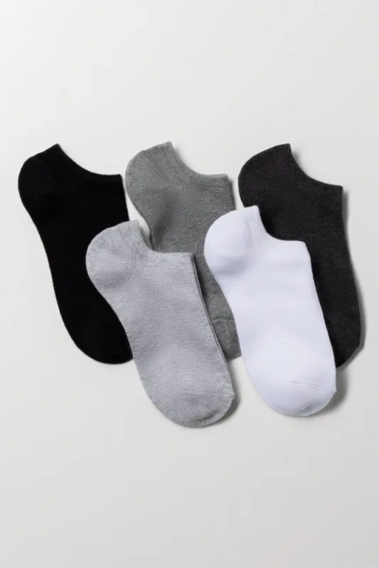 5 Pack Lowcut Socks Grey, Black And White sold by Ackermas