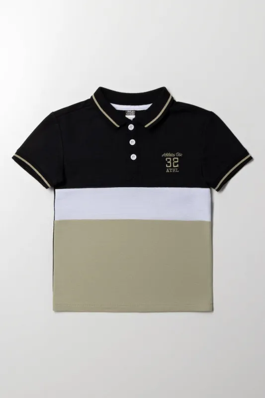 Colourblock Fashion Golfer Black And Sage sold by Ackermas