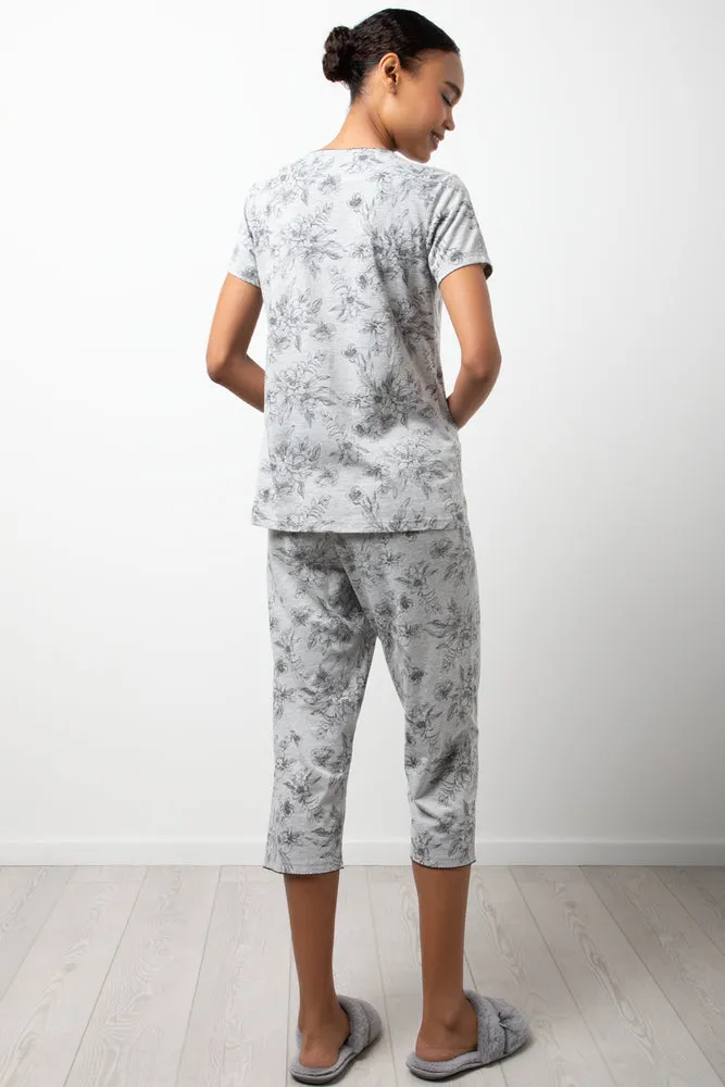 Floral Aop Button Thru Capri Grey Mel sold by Ackermas product image thumbnail 3