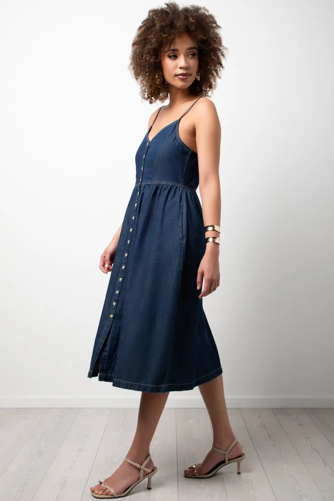 Strappy Denim Midi Dress Indigo sold by Ackermas product image thumbnail 2