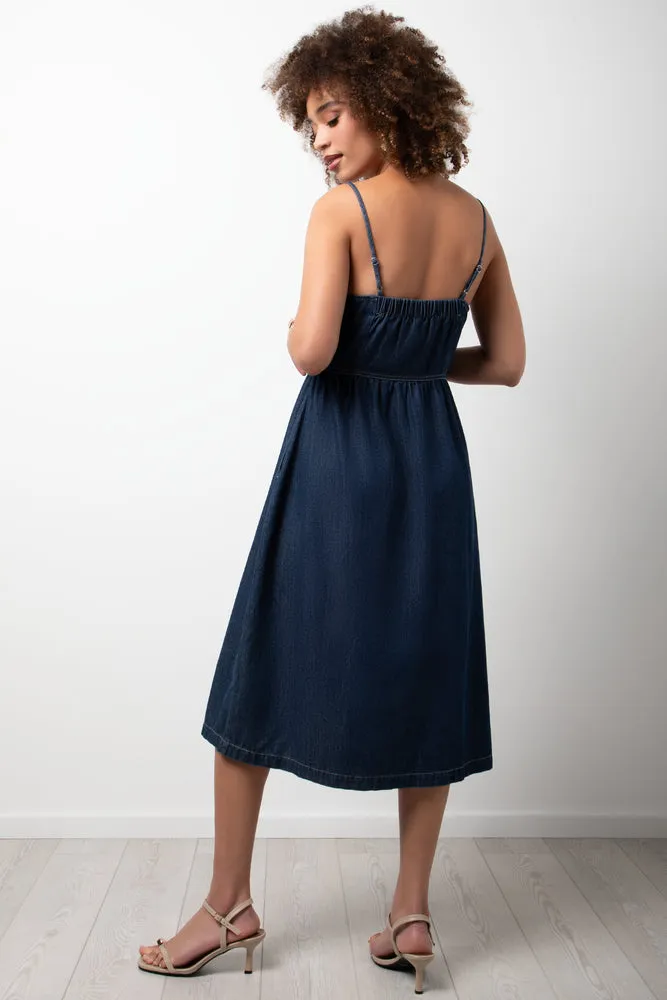Strappy Denim Midi Dress Indigo sold by Ackermas product image thumbnail 3