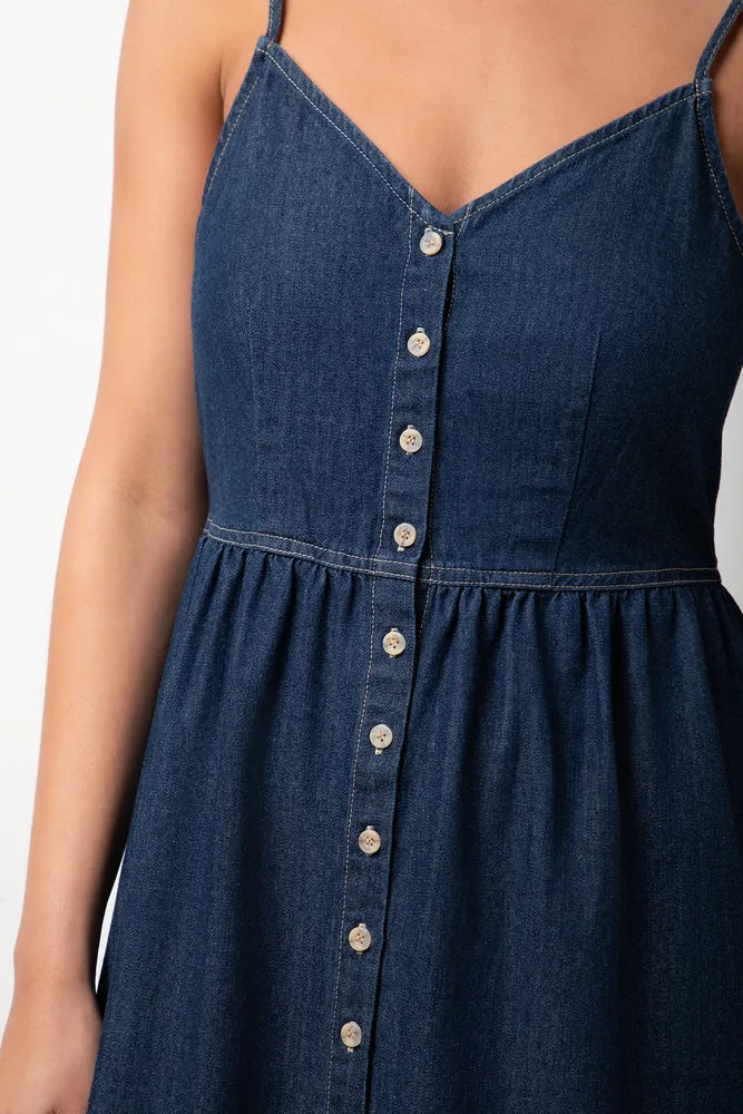 Strappy Denim Midi Dress Indigo sold by Ackermas product image thumbnail 4