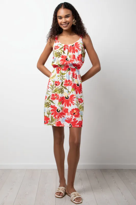 Wide Strap Red Floral Print Red sold by Ackermas