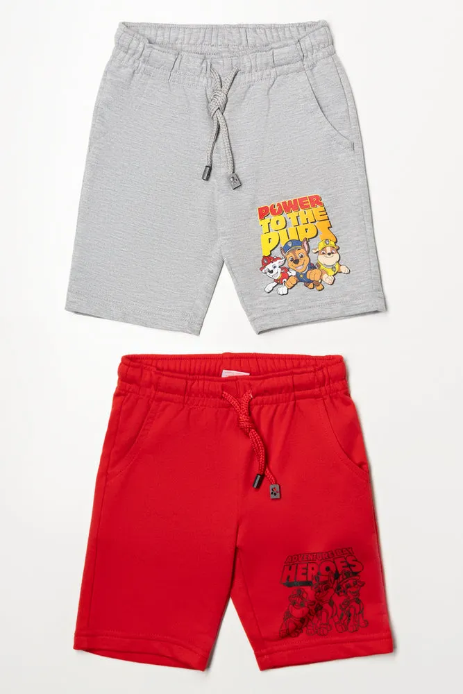 2 Pack Knit Shorts Paw Patrol Greymel/Red sold by Ackermas
