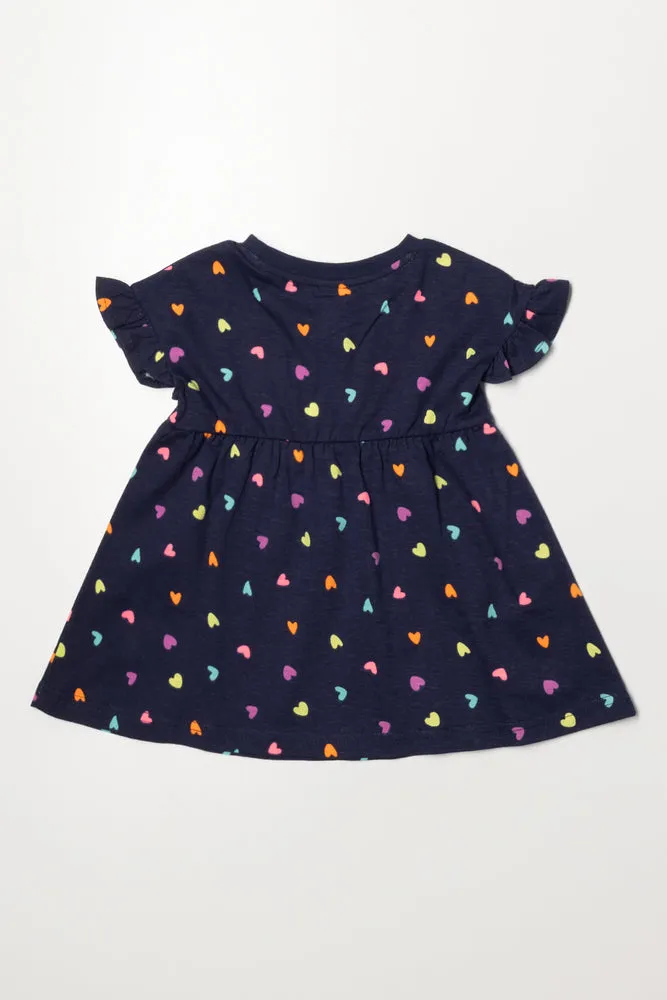 Frill Sleeve Knit Dress Navy sold by Ackermas product image thumbnail 3