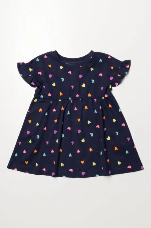 Frill Sleeve Knit Dress Navy sold by Ackermas