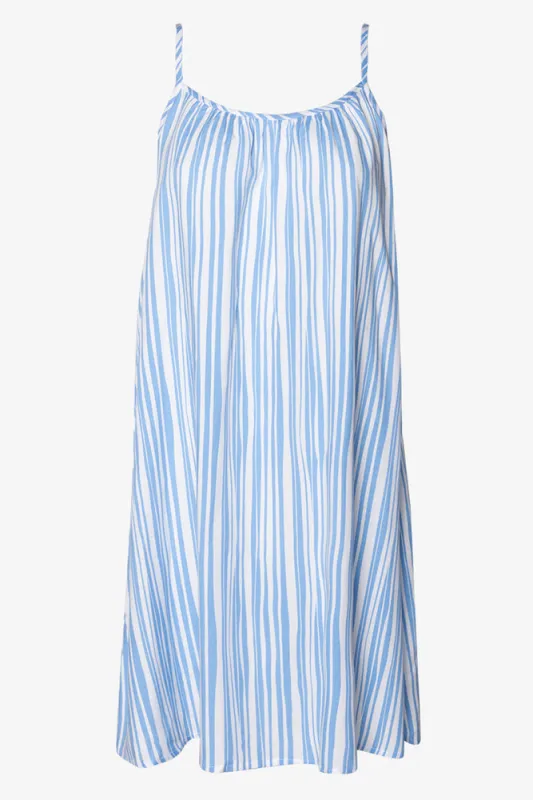 Strappy Blue & White Irregular Stripe Woven Basic sold by Ackermas
