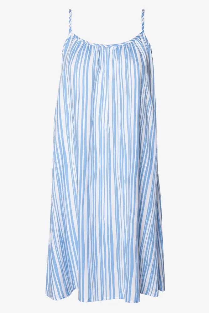 Strappy Blue & White Irregular Stripe Woven Basic sold by Ackermas
