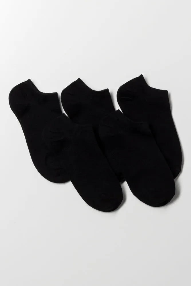 5 Pack Cotton Lowcut Plain Black sold by Ackermas