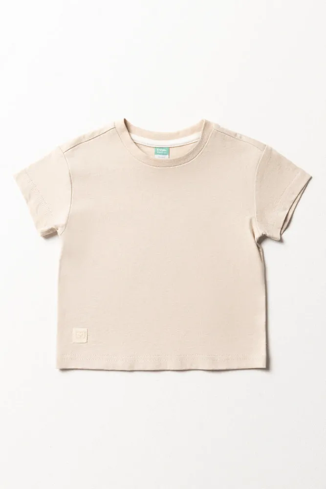 Short Sleeve Plain T-Shirt Stone sold by Ackermas
