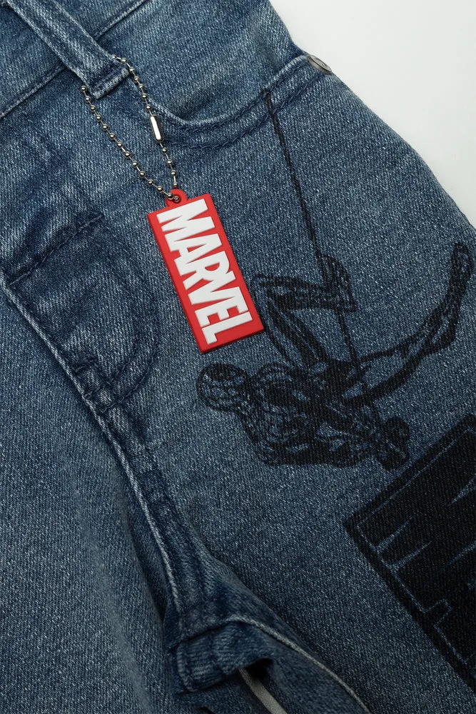 Marble Wash Skinny Denim Avengers Dark Blue sold by Ackermas product image thumbnail 2