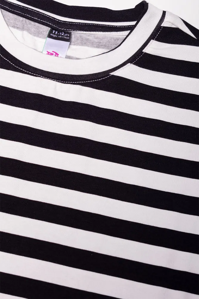 Stripe Short Sleeve Bodycon Dress Black sold by Ackermas product image thumbnail 2