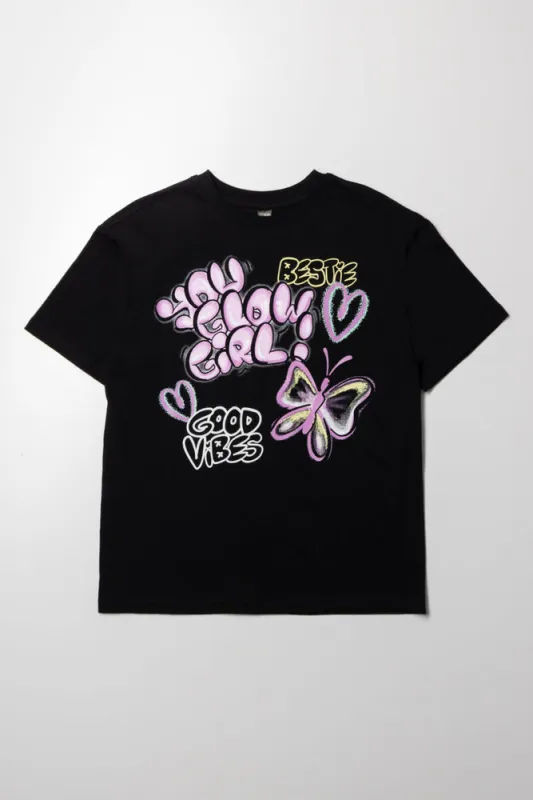 Graffitti Oversized Short Sleeve T-Shirt Black sold by Ackermas