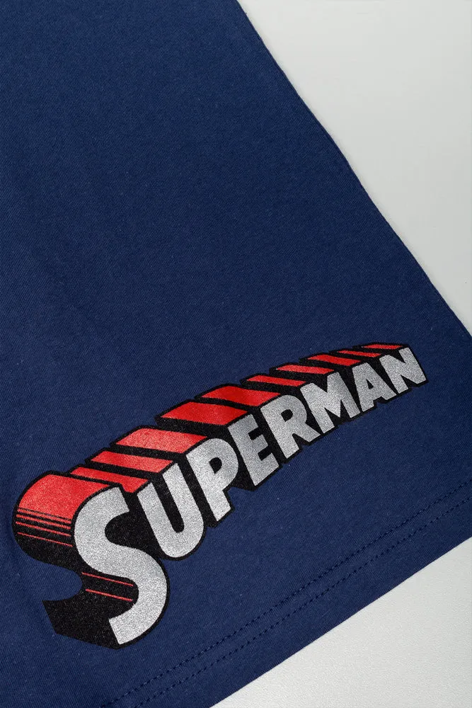 Superman Short Sleeve Pj Blue sold by Ackermas product image thumbnail 3