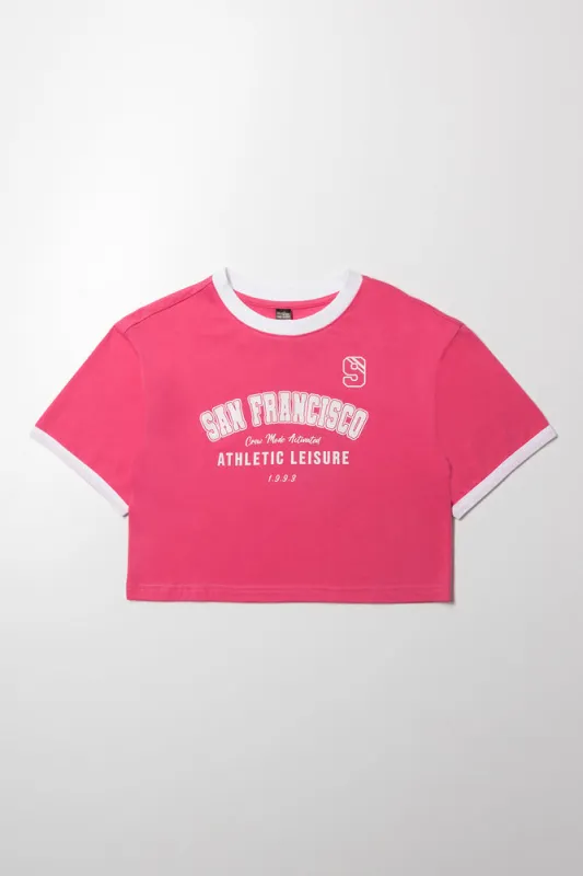 Short Sleeve Boxy T-Shirt Pink sold by Ackermas