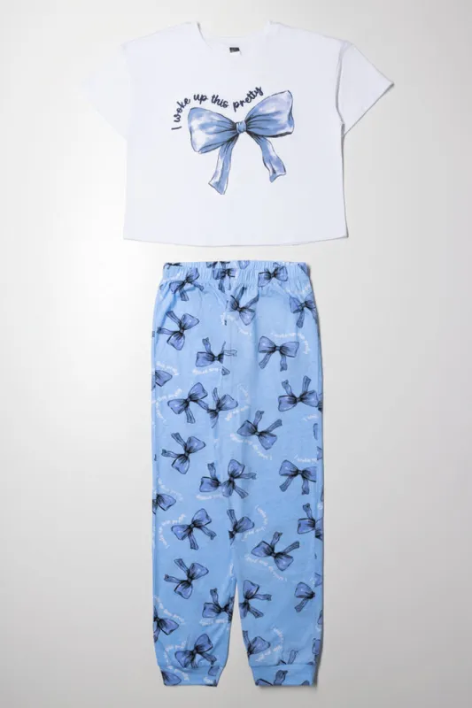 Bow Pyjamas Blue And White sold by Ackermas
