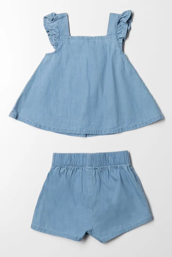 Denim Short Set Light Blue sold by Ackermas product image thumbnail 4