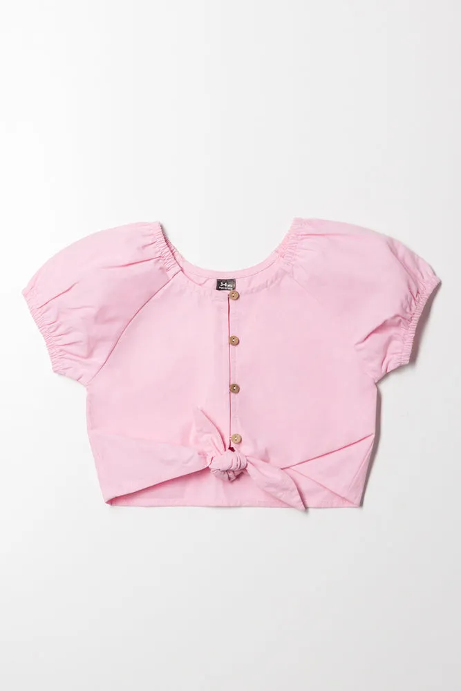 Front Tie Top Pink sold by Ackermas