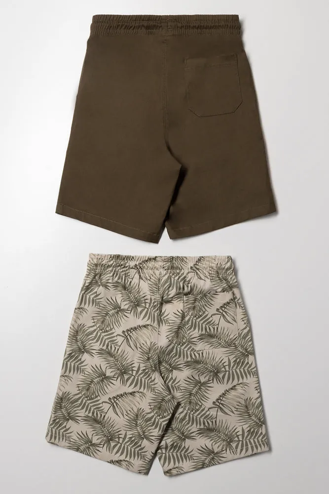 2 Pack Cotton Twill Shorts Khaki Stone sold by Ackermas product image thumbnail 3