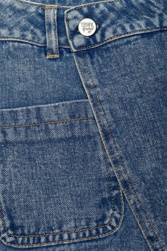 Pocket Detail Denim Skorts Blue sold by Ackermas product image thumbnail 2