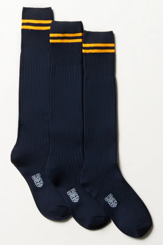 3 Pack Stripe Socks Navy sold by Ackermas