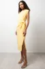 Midi T Shirt Dress With Knot Detail Yellow sold by Ackermas