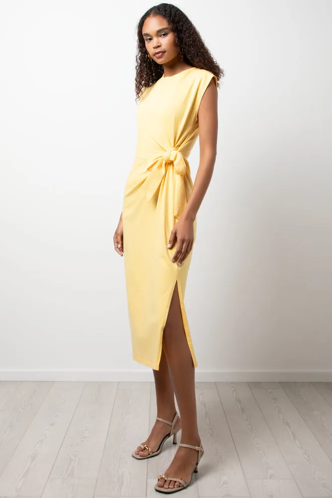 Midi T Shirt Dress With Knot Detail Yellow sold by Ackermas product image thumbnail 2
