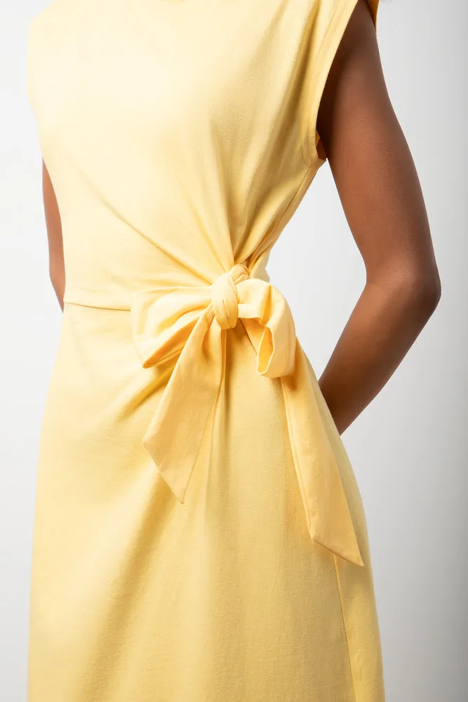 Midi T Shirt Dress With Knot Detail Yellow sold by Ackermas product image thumbnail 4