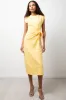 Midi T Shirt Dress With Knot Detail Yellow sold by Ackermas