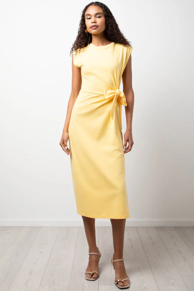 Midi T Shirt Dress With Knot Detail Yellow sold by Ackermas