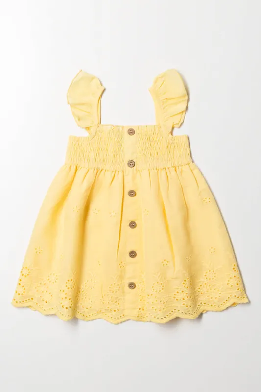 Anglaise Button Down Dress Yellow sold by Ackermas