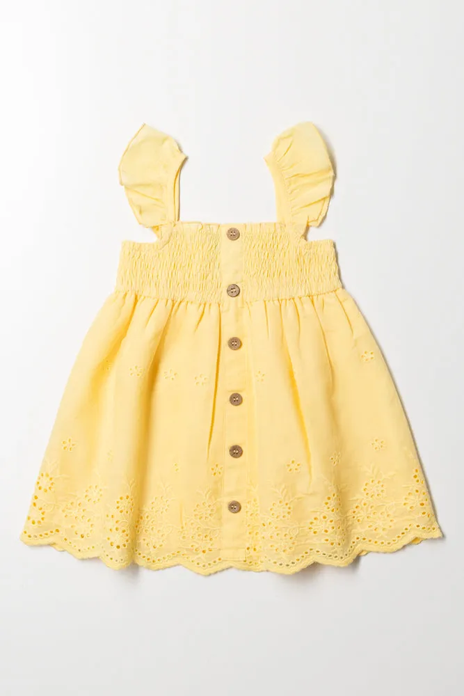 Anglaise Button Down Dress Yellow sold by Ackermas