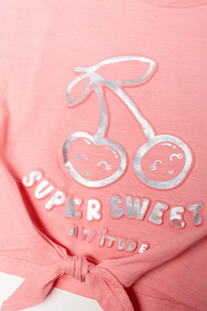 Cherry Front Tie Top Pink sold by Ackermas product image thumbnail 2