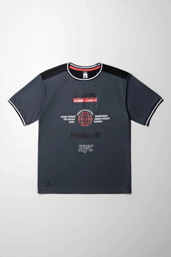 Basketball Tee Charcoal sold by Ackermas