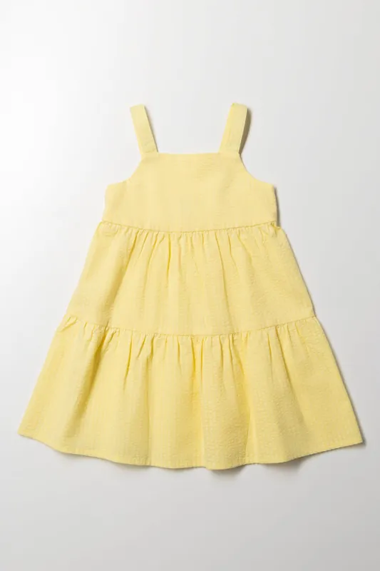 Textured Tiered Dress Yellow sold by Ackermas