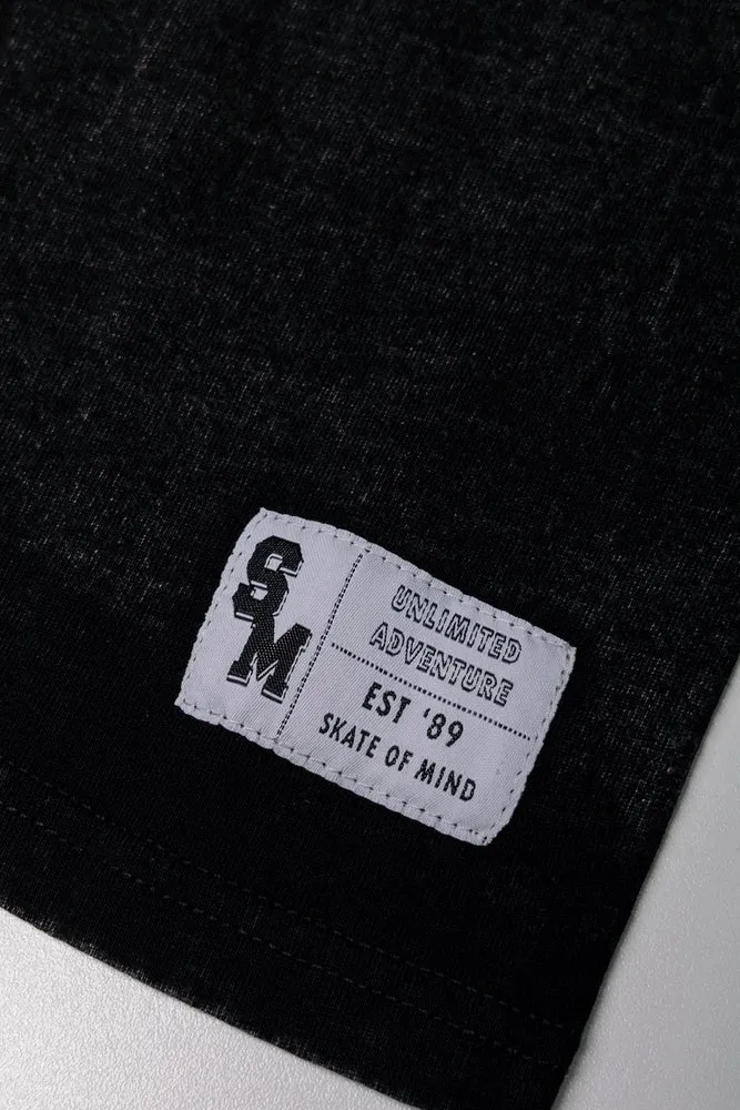 Short Sleeve Denim Wash T-Shirt Black sold by Ackermas product image thumbnail 3