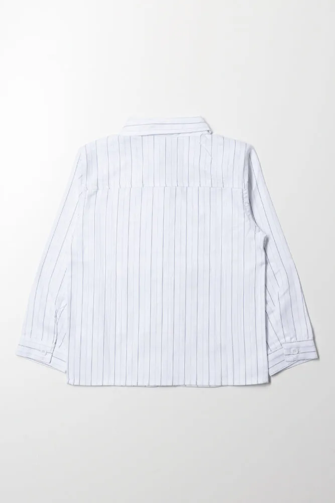 Long Sleeve Stripe Shirt White And Blue sold by Ackermas product image thumbnail 3