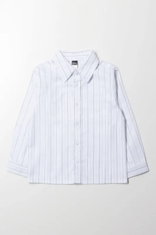 Long Sleeve Stripe Shirt White And Blue sold by Ackermas