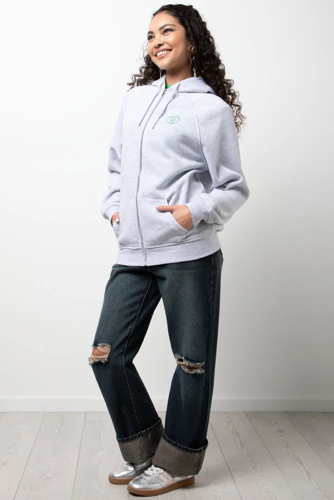 Oversized Zip Through Track Top Grey sold by Ackermas product image thumbnail 2