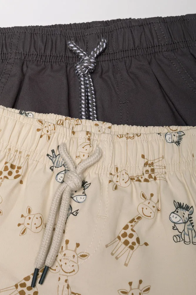 2 Pack Shorts Grey And Natural sold by Ackermas product image thumbnail 2