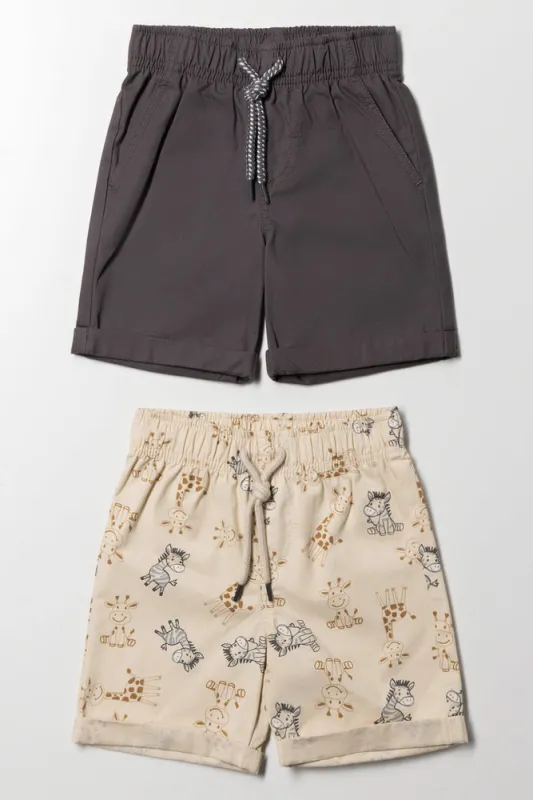 2 Pack Shorts Grey And Natural sold by Ackermas
