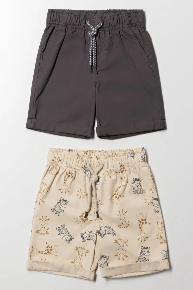 2 Pack Shorts Grey And Natural sold by Ackermas