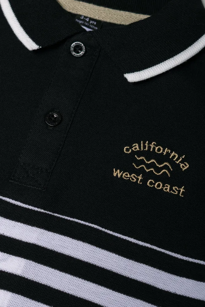 Stripe Short Sleeve Golfer White And Black sold by Ackermas product image thumbnail 2