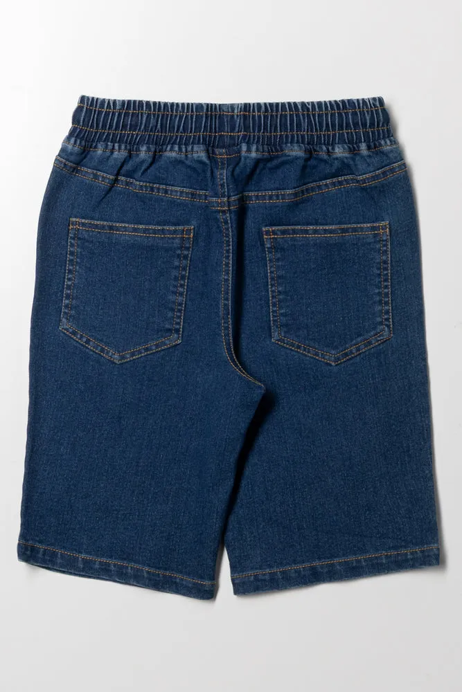 Pull On Denim Shorts Blue sold by Ackermas product image thumbnail 3